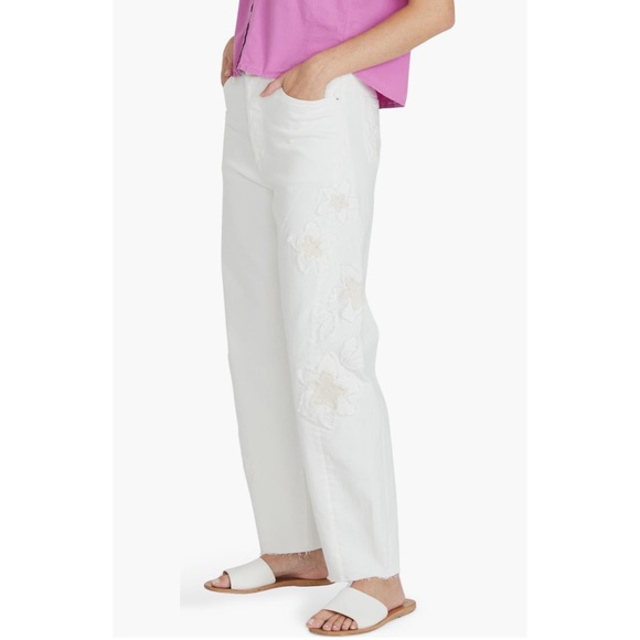 NWT Driftwood x Petunia Patchwork High-Waist Wide Leg White Jeans Size 31 - Picture 3 of 8